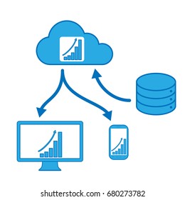 Data Base with cloud computing icons concept vector