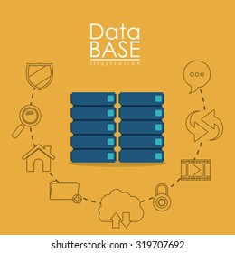 Data Base concept with cloud computing icons design, vector illustration eps 10