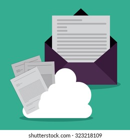 Data base concept and cloud computing design, vector illustration eps 10