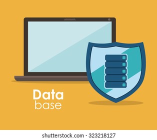 Data base concept and cloud computing design, vector illustration eps 10