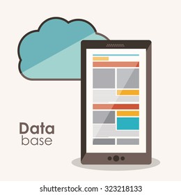 Data base concept and cloud computing design, vector illustration eps 10