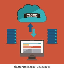 Data base concept and cloud computing design, vector illustration eps 10