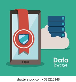Data base concept and cloud computing design, vector illustration eps 10