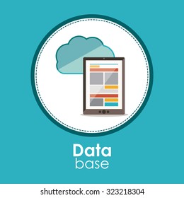Data base concept and cloud computing design, vector illustration eps 10