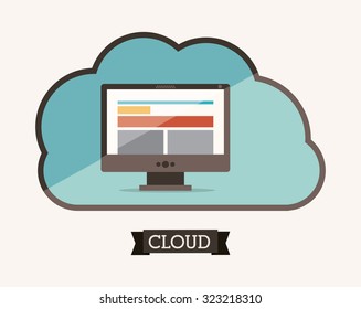 Data base concept and cloud computing design, vector illustration eps 10