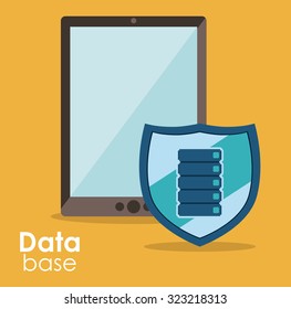 Data base concept and cloud computing design, vector illustration eps 10