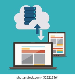 Data base concept and cloud computing design, vector illustration eps 10