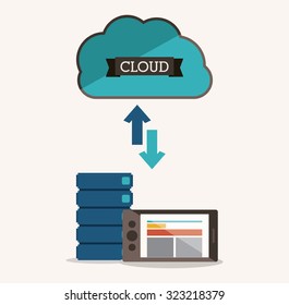 Data base concept and cloud computing design, vector illustration eps 10