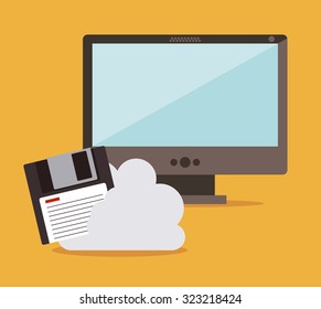 Data base concept and cloud computing design, vector illustration eps 10