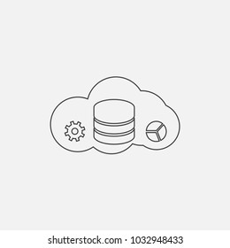 data base line icon vector illustration. settings data base  icon vector