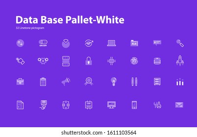 Data base technology. Trendy pallet thin line icons set development  analysis and server operations. Original pack with linear pictogram collection of future for web design.