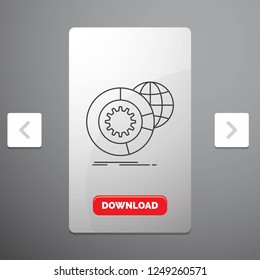 data, big data, analysis, globe, services Line Icon in Carousal Pagination Slider Design & Red Download Button