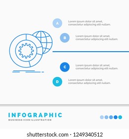 data, big data, analysis, globe, services Infographics Template for Website and Presentation. Line Blue icon infographic style vector illustration
