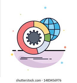 data, big data, analysis, globe, services Flat Color Icon Vector
