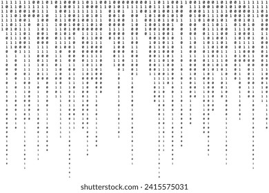 Fondo binario de datos. Resumen del fondo del equipo. Textura de tecnología en blanco y negro. Ilustración del vector