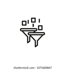 Data binary filter line icon. Funnel, code, selection. Data processing concept. Can be used for topics like analysis, programming, big data.