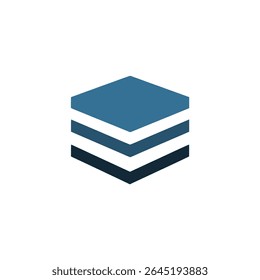 data bit stack technology startup company logo vector illustration template design