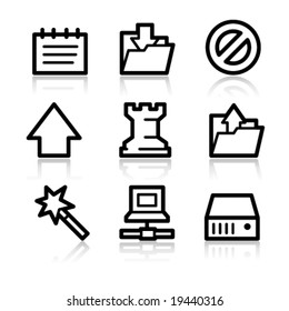 Data black contour web icons V2