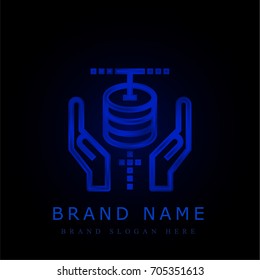 Data blue chromium metallic logo