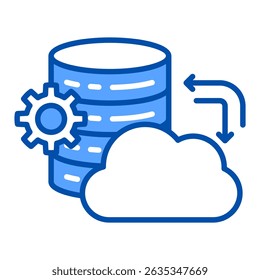 Icono de color azul de datos. Diseño simple del icono del Vector en estilo azul del color. Formato de Vector editable