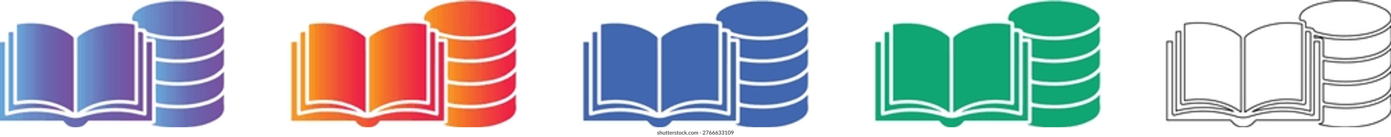 Data Book and Database Server Icon Set vol 1799