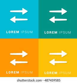 Data in Both Directions Four Color Material Designed Icon / Logo