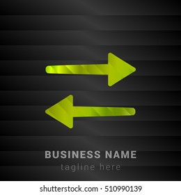 Data in Both Directions Lime Green and Black silk fashion premium icon / Logo