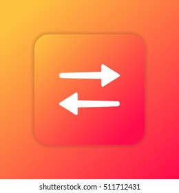 Data in Both Directions orange bright app ui/ux Icon / Logo design