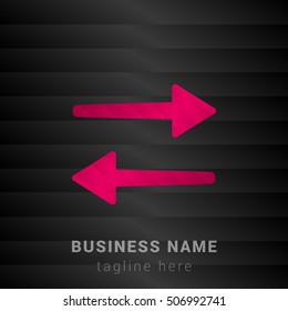 Data in Both Directions Pink and black silk fashion premium icon / Logo