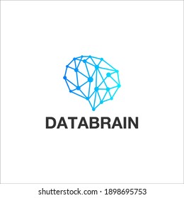 Data brain logo design. technology logo. data logo with brain. Brain iq  logo