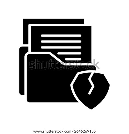 Data Breach glyph, mini illustration icon. use for modern concept, print, UI, UX kit, web and app development. Vector related to risk management, business, finance.
