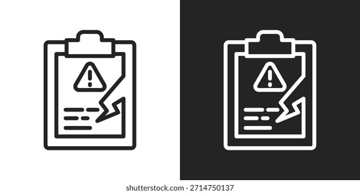 Ícone De Violação De Dados Em Estilo De Linha Preto-E-Branco