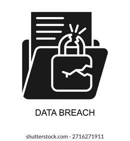 Data Breach icon glyph vector illustration