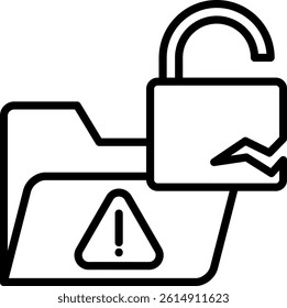 Data Breach Icon Line Vector Illustration