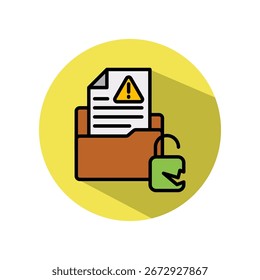 Ícone de violação de dados Ilustração do vetor de cor linear