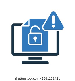 Ilustração de vetor misto do ícone de violação de dados