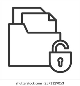 Data Breach Icon Vector Illustration Outline