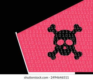 Ilustración de violación de datos, ransomware, alerta de información segura ilustración del ordenador