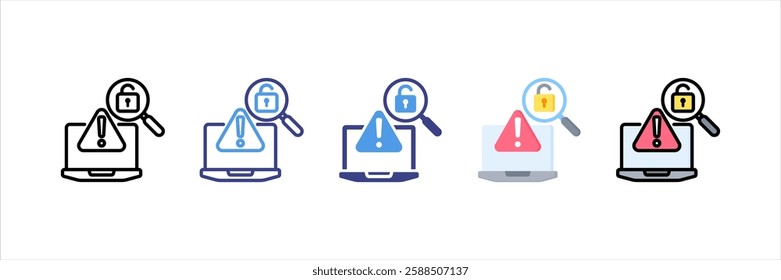 Data Breach Multi Style Icon Set