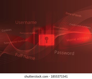 Data Breach On Personal Sensitive Data Vector