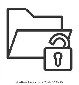 Data Breach Outline Icon Vector Illustration