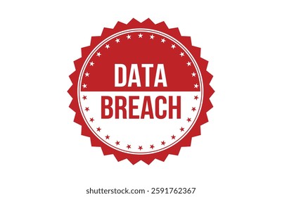 Data Breach red ribbon label banner.