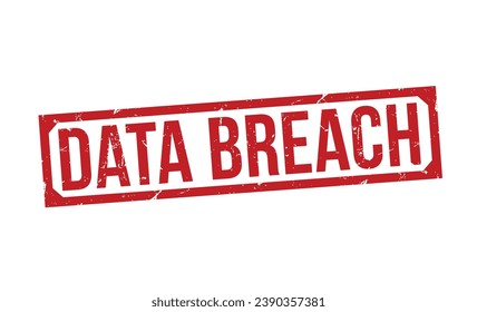 Data Breach Red Rubber Stamp vector design.
