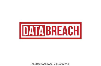 Data Breach Red Rubber Stamp vector design.