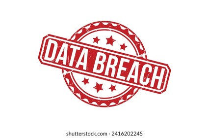 Data Breach Red Rubber Stamp vector design.