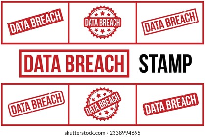 Data Breach rubber grunge stamp set vector