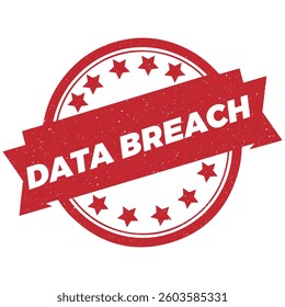 Data Breach stamp icon grunge distressed style