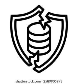 Data Breach Vector Line Icon Design For Personal And Commercial Use