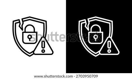 Data Breach White Icon Set Design