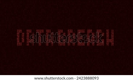 DATA BREACH Words Made from Random Numbers. Data Leak Binary Code. Concept of Password Protected Digital Data. Hacker Attack Database Leak Information. Cyber Security Vector.